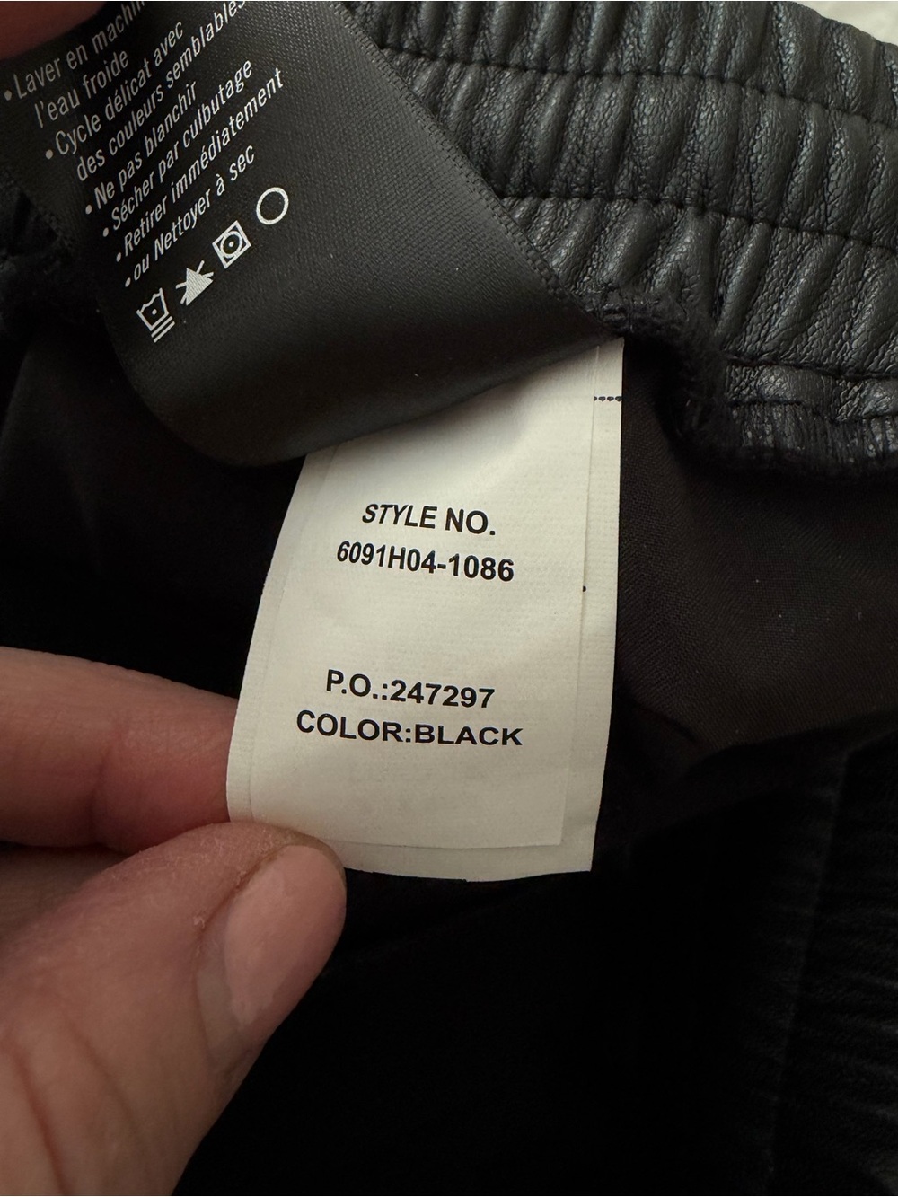 PAIGE Black Faux Leather Drawstring Joggers - Picture 8 of 9